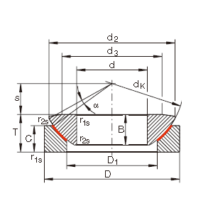 Maintenance free thrust spherical plain bearing GE..AW